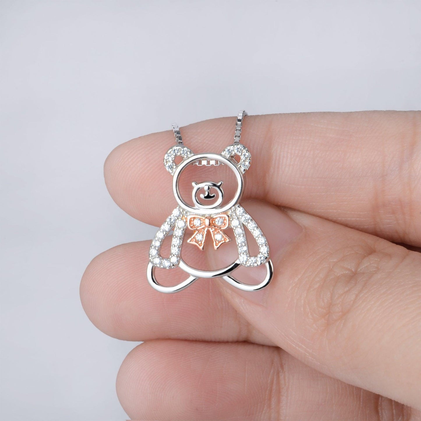 925 Silver Cute Bear Necklace | Daily Wear