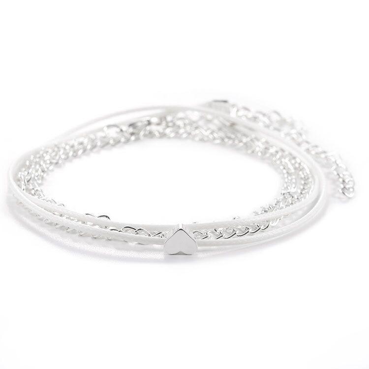 Heart Double Chain Anklets | Beach Collection