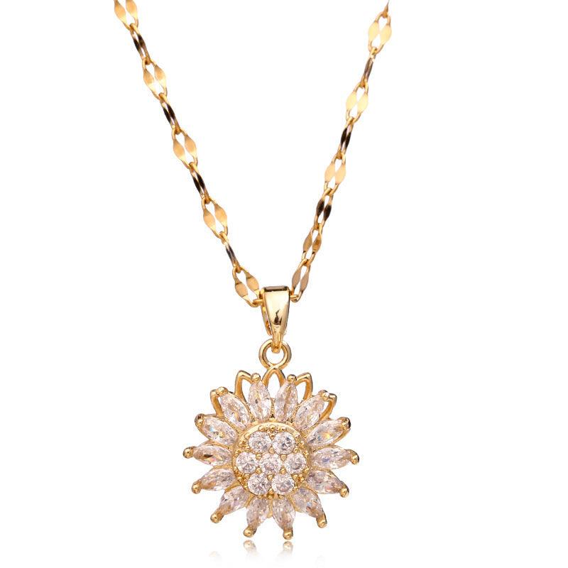 Rotatable Sunflower Necklace | Daily Wear