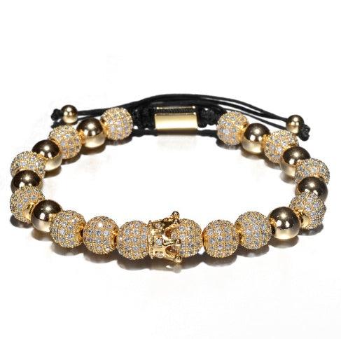 Luxurious Bracelets with Charms For Boyfriend | Fashion Collection Crown B Gold