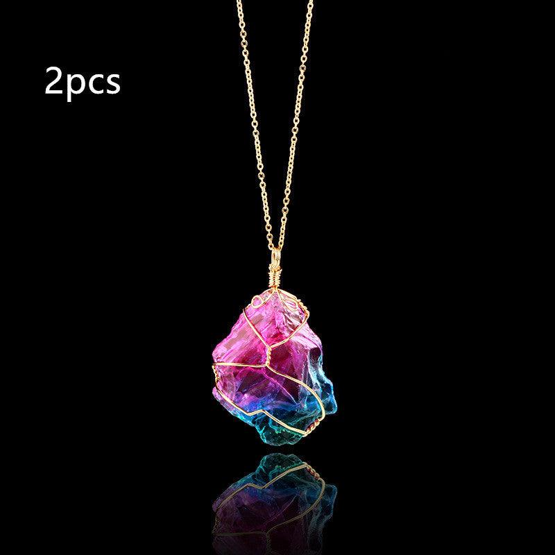 Rainbow Quartz Crystal Pendant Necklace | Daily Wear