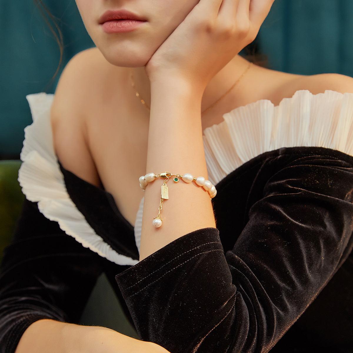 Elegant Zircon Pearl Bracelet | Fashion Luxury Jewelry