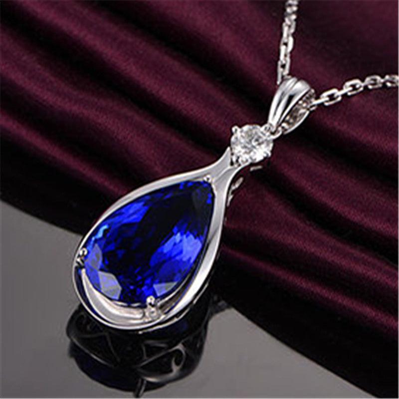 Angel Blue Eyes Crystal Necklace | Fashion Collection Pendant With Chain