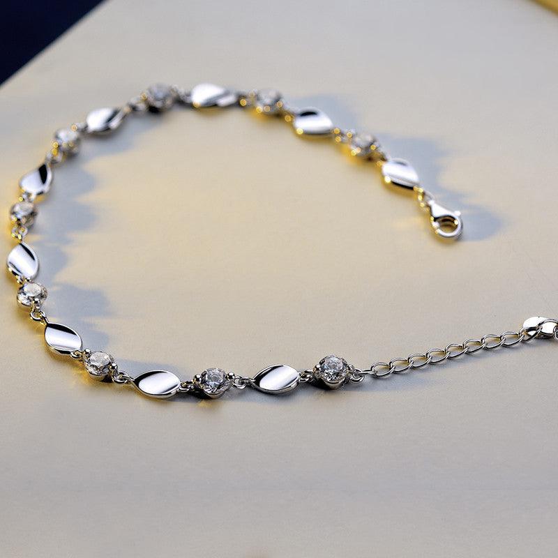 Diamond-Encrusted 925 Sterling Silver Bracelet | Daily Wear