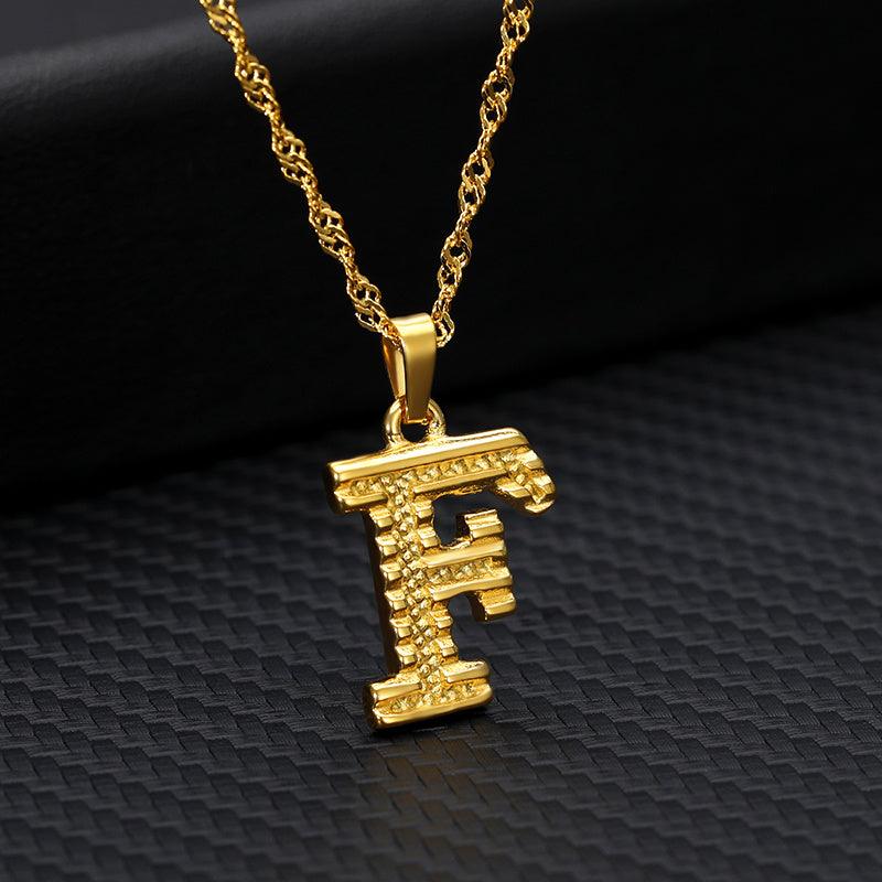 26 Letters Gold-Plated Pendant Necklace | Casual Collection F