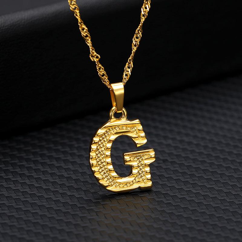 26 Letters Gold-Plated Pendant Necklace | Casual Collection G