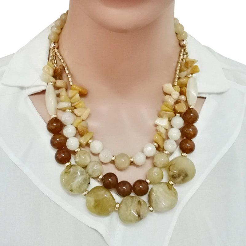 African Beads Jewelry Set | Daily Wear Yellow