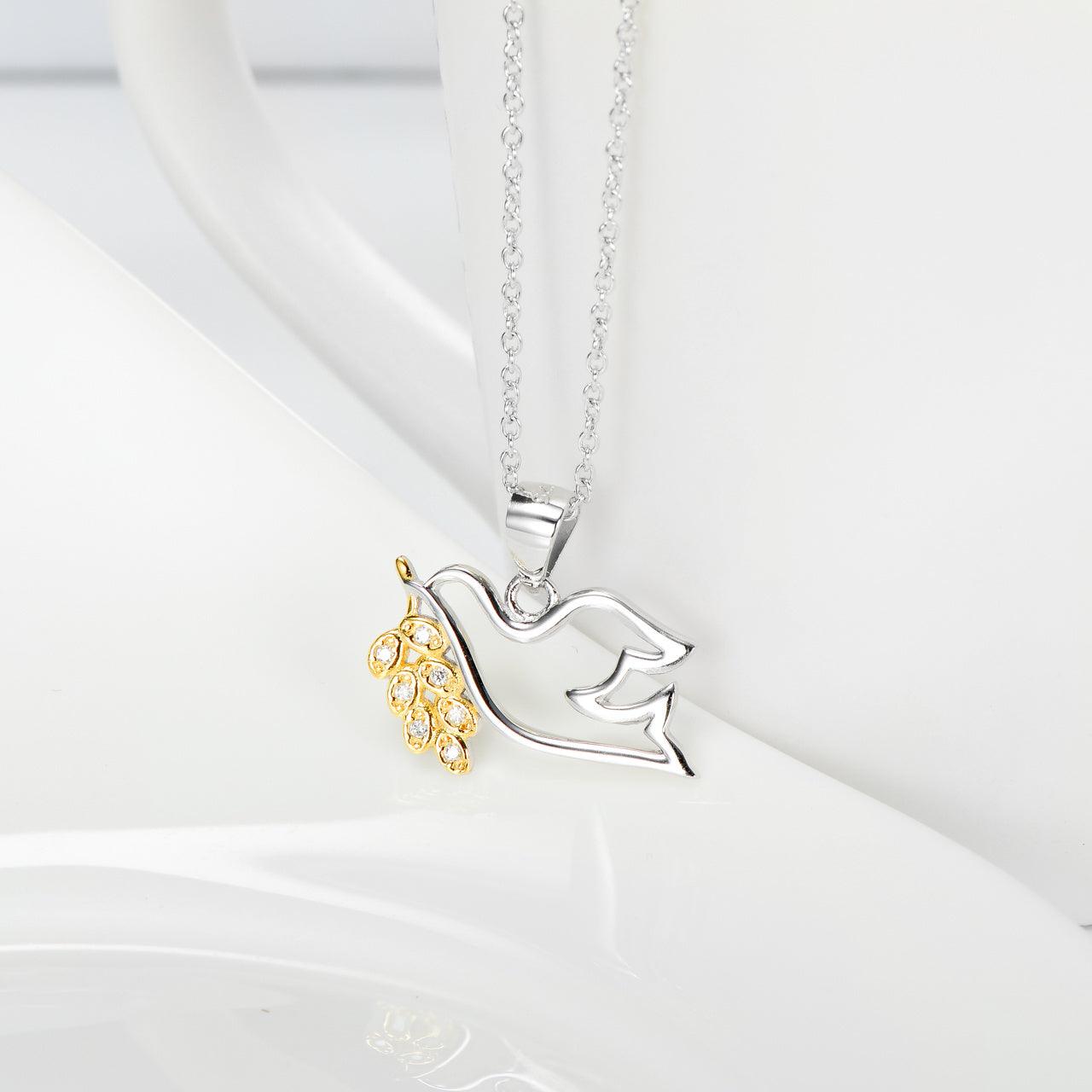 Peace Dove Pendant Gold Plated Necklace