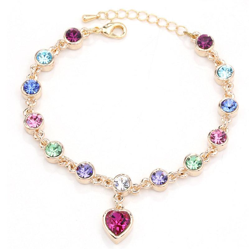 Heart Of The Ocean Crystal Bracelet | Fashion Jewelry Gold