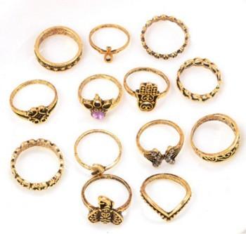 Boho Vintage Rings Set | Fashion Collection Golden