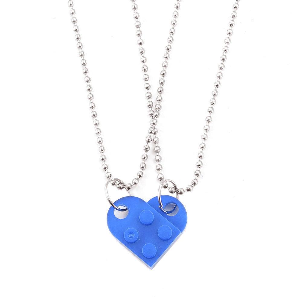 Stitching Heart Necklace | Fashion Wear Dark Blue