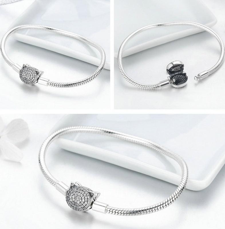 S925 Sterling Silver Cute Cat Bracelet | Daily Wear