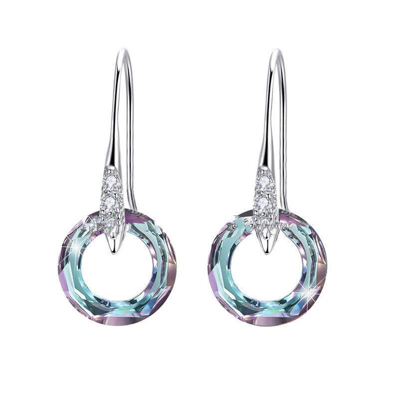 S925 Silver Diamond Ear Hooks | Austrian Crystal Color