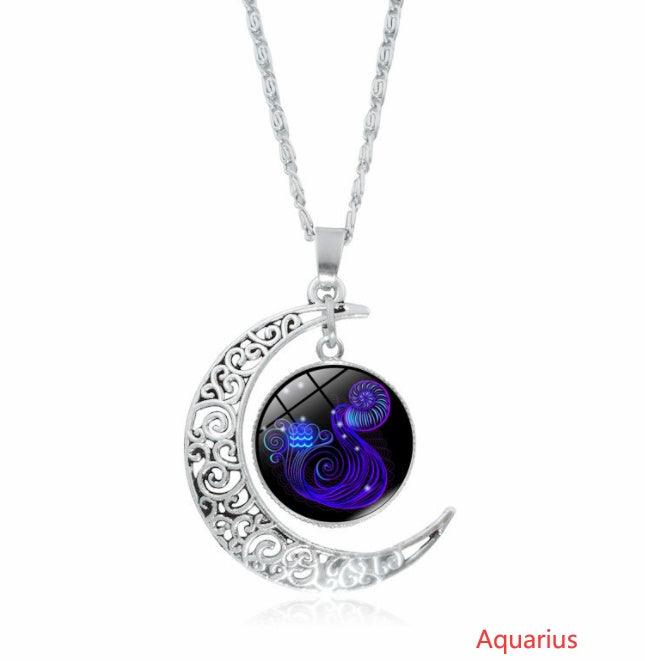 12 Constellation Moon Pendant Necklace | Daily Wear 2