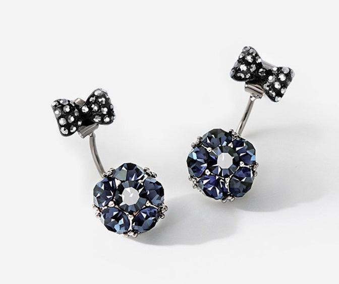 Bow Stud Earrings Elegant Fashion Jewelry Blue