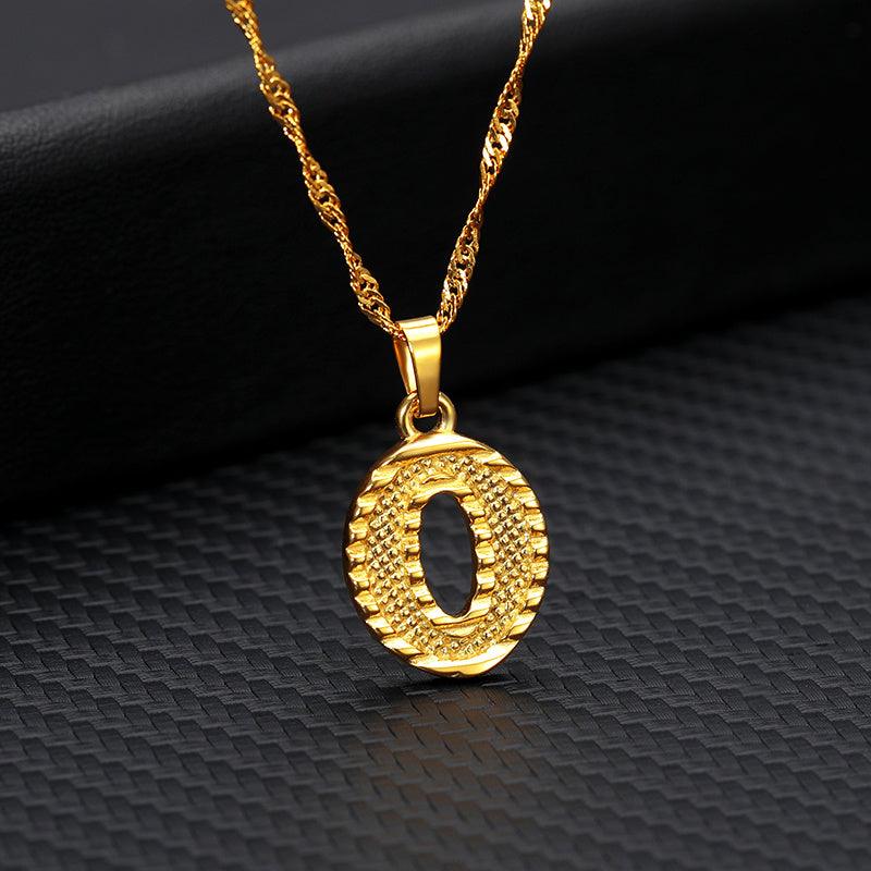 26 Letters Gold-Plated Pendant Necklace | Casual Collection O