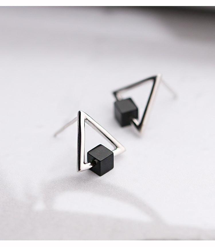 Geometric Triangle Earrings In S925 Sterling Silver