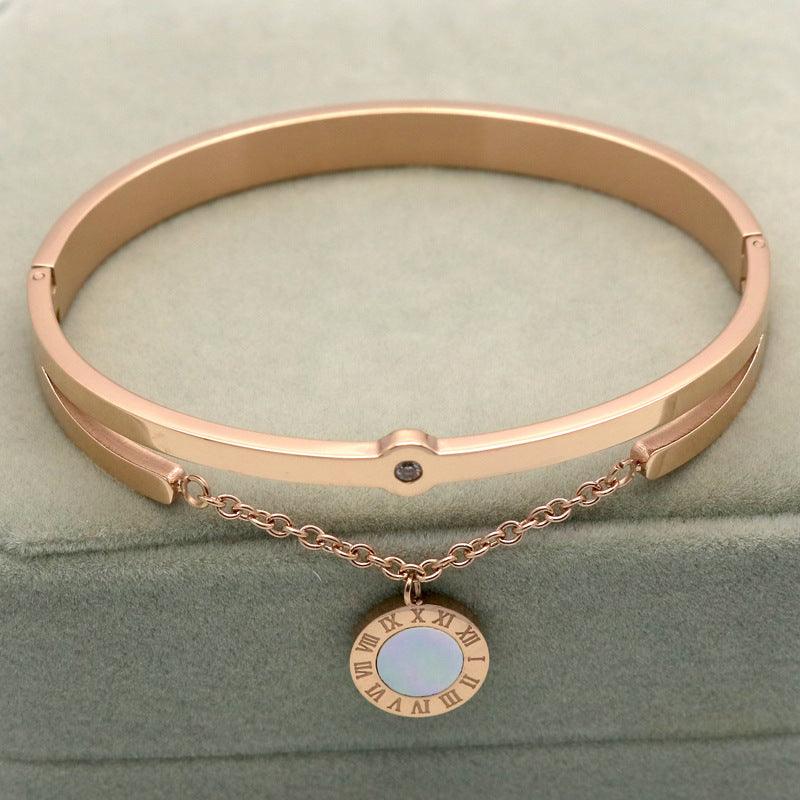 Elegant Rome Fringed Bracelets | Daily Wear Rose gold White