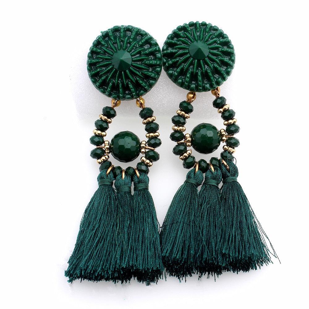 Tassel Earrings Earrings green