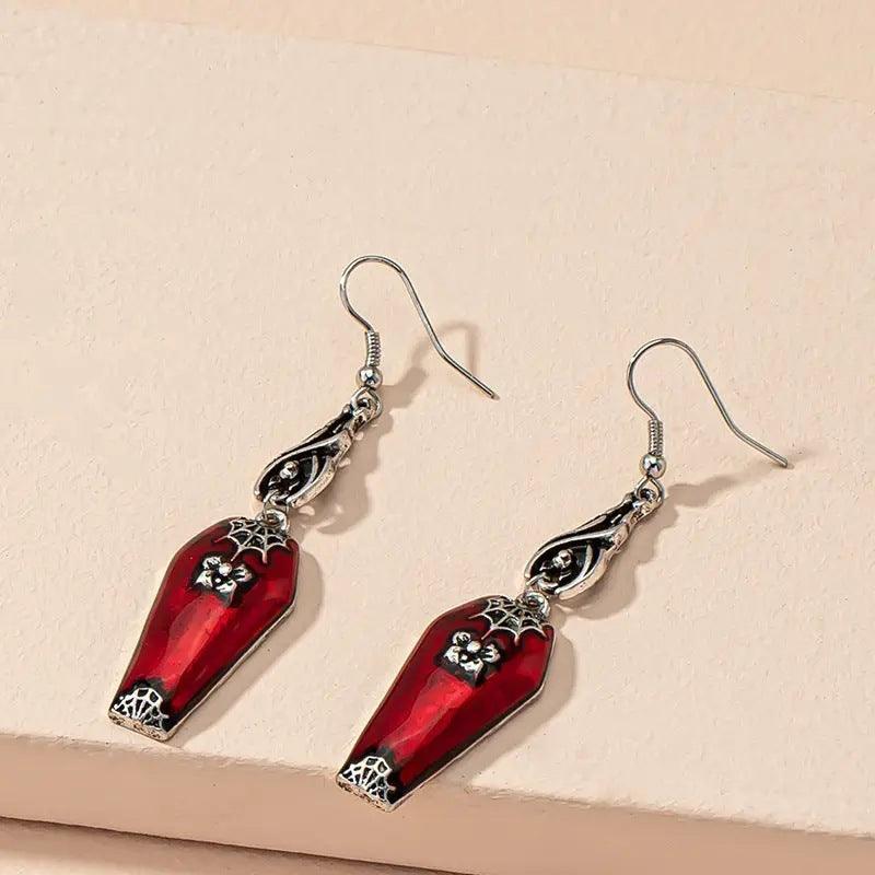 Red Bat Spider Retro Earrings | Daily Wear