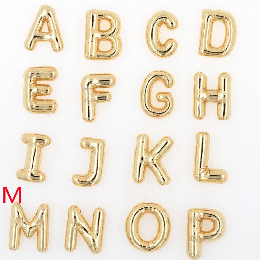 Glossy Letters Pendant Necklace | Fashion Wear M Gold