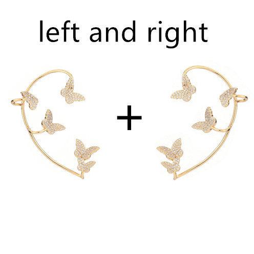 Sparkling Butterfly Ear Clips | Daily Wear Gold Left and Right Q1pcs