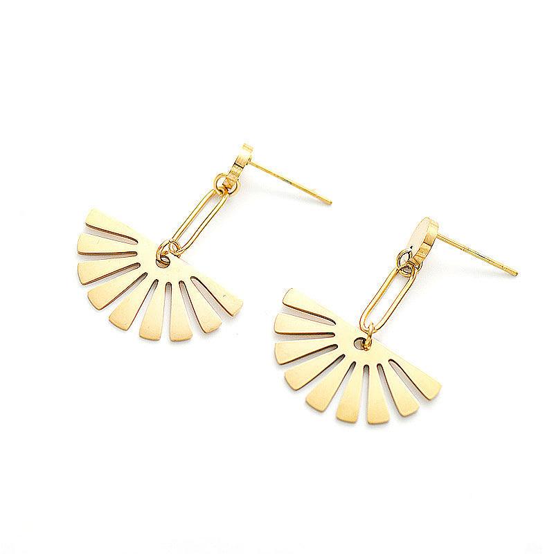 Fan-shaped Female Earrings Exquisite Trend Jewelry