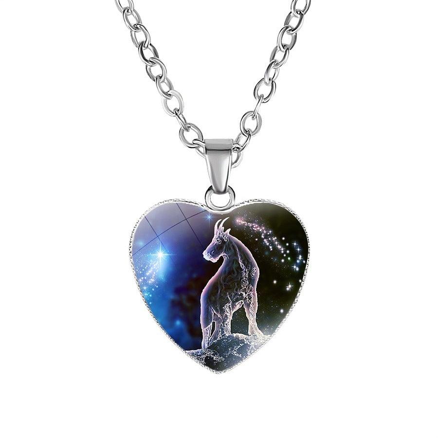 BoldlyBeautiful - Women's Zodiac Heart Pendant Necklace Jewelry - BoldlyBeautiful