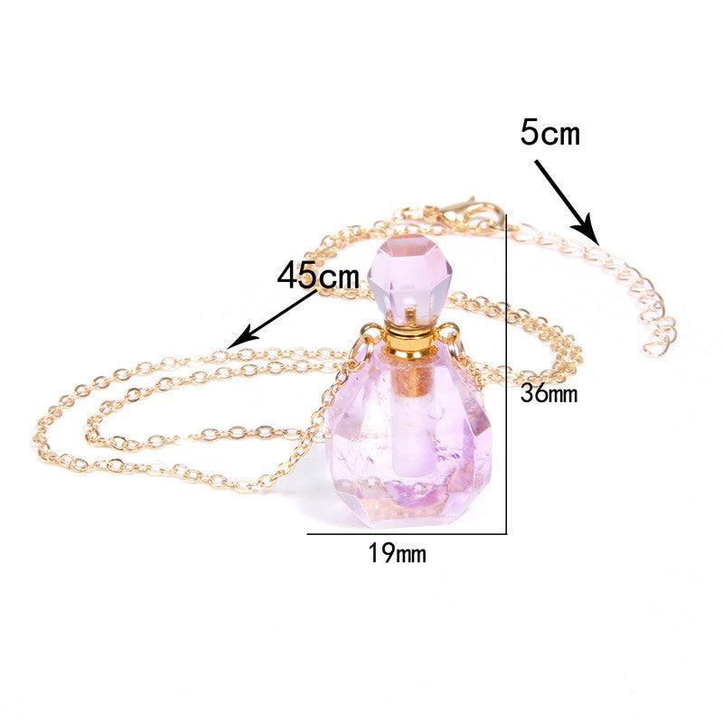 Perfume Bottle Crystal Pendant Necklace | Women's Jewelry FI0637