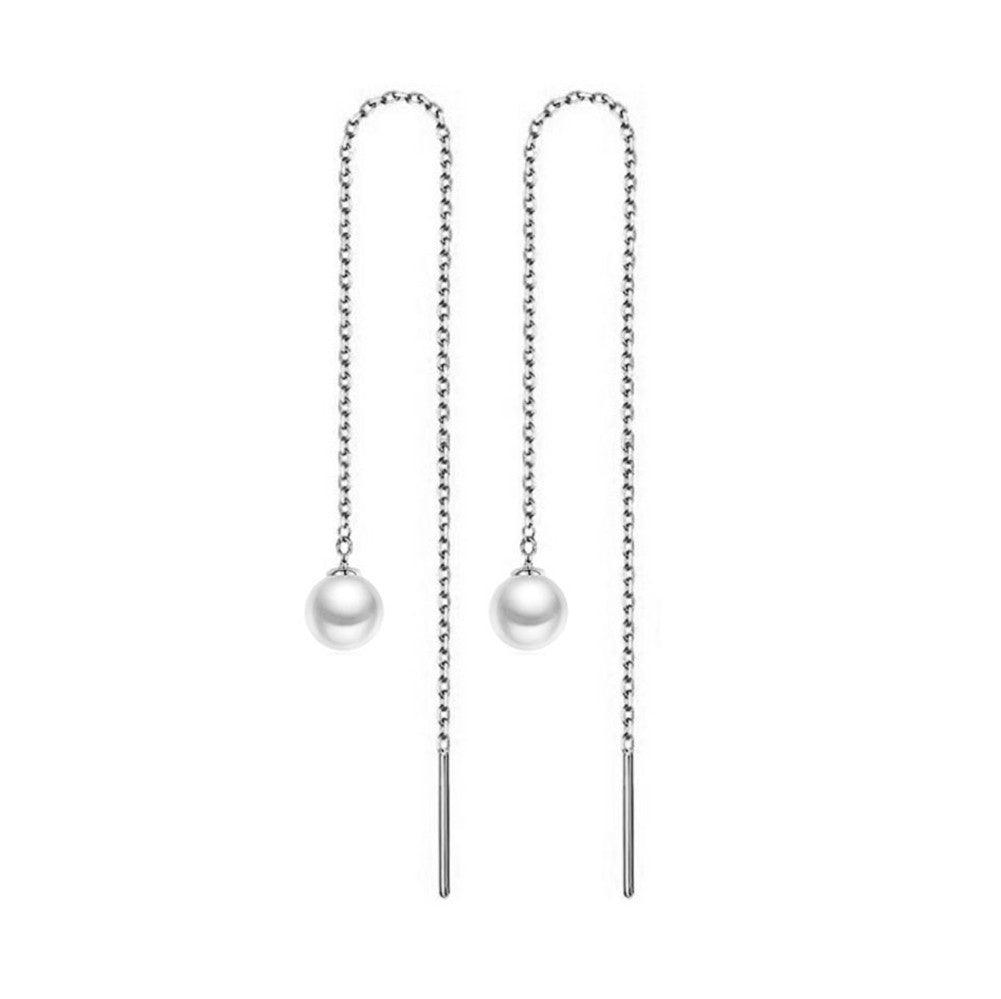 Tassel Pearl Earring | Daily Wear Silver