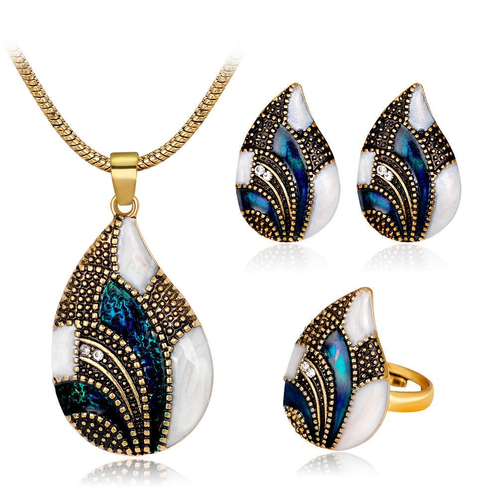 Dazzling Water Drop Jewelry Set Gold