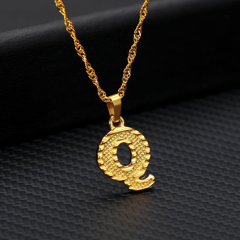 26 Letters Gold-Plated Pendant Necklace | Casual Collection Q
