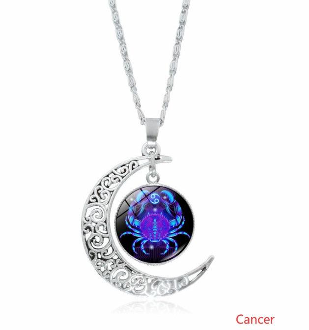 12 Constellation Moon Pendant Necklace | Daily Wear 9