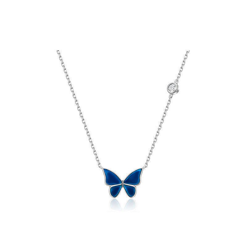 S925 Silver Butterfly Necklace | Daily Wear Jewelry White sliver