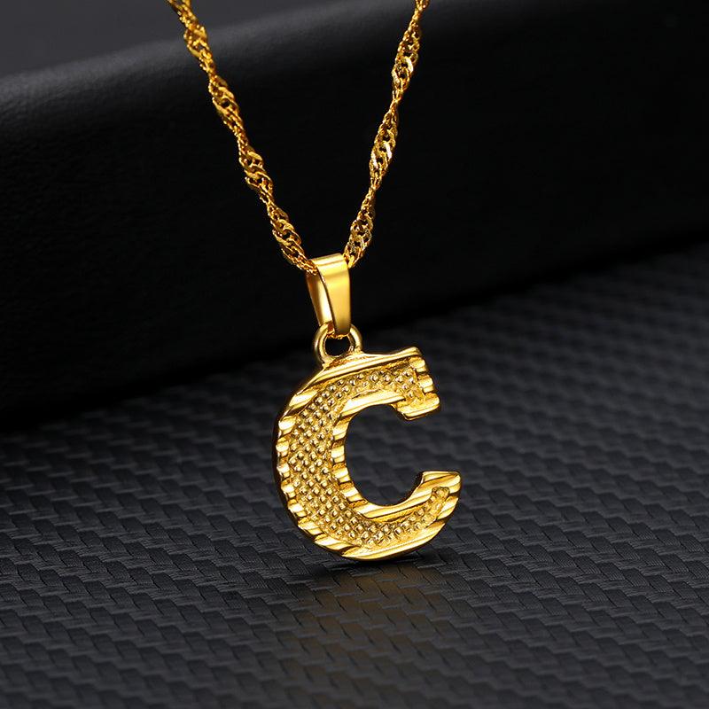 26 Letters Gold-Plated Pendant Necklace | Casual Collection C