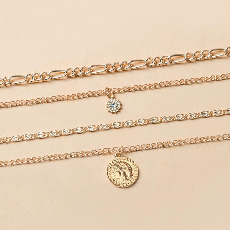 Chunky Gold Charm Necklace | Party Wear