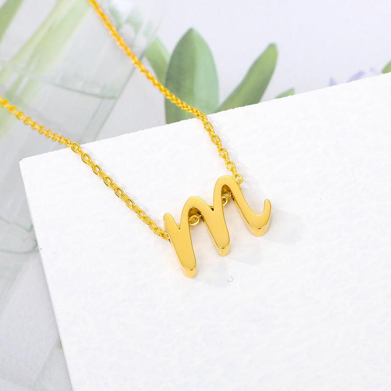 Small Hollow Letter Necklace | 2025