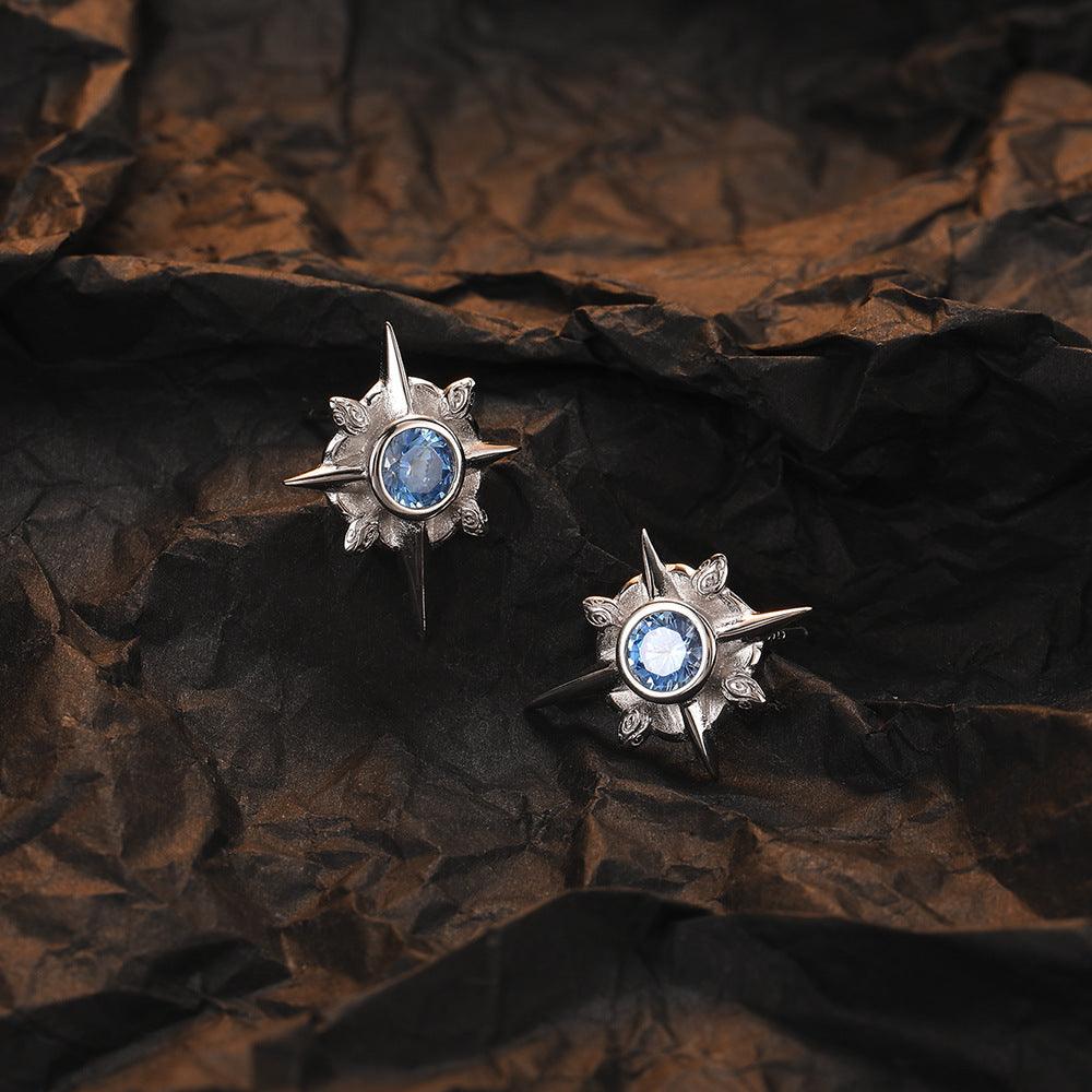 Special-interest Design 925 Sterling Silver Hexagram Stud Earrings