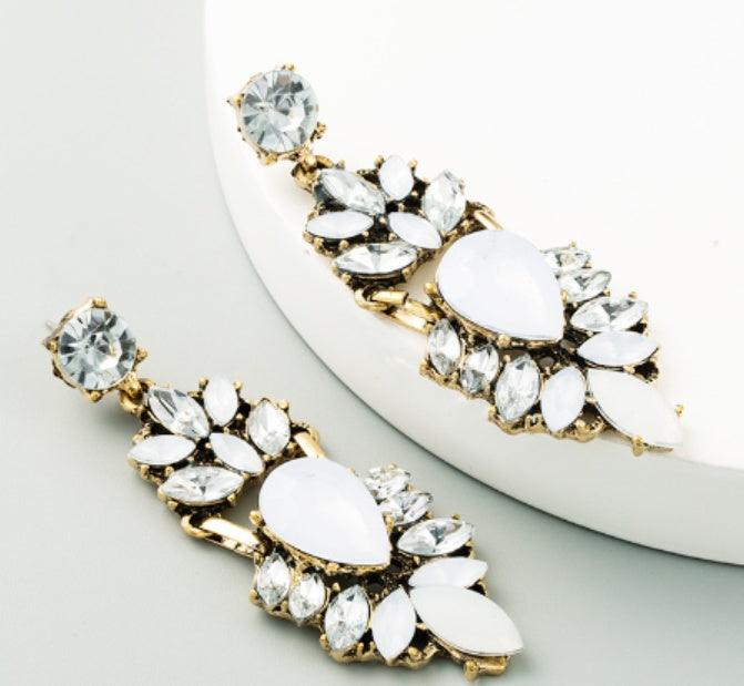 Daily Wear Crystal Earrings 2025 White