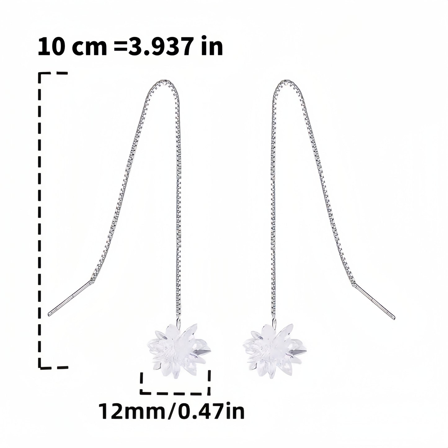 925 Sparkling Flowers Shiny Sterling Silver Earrings