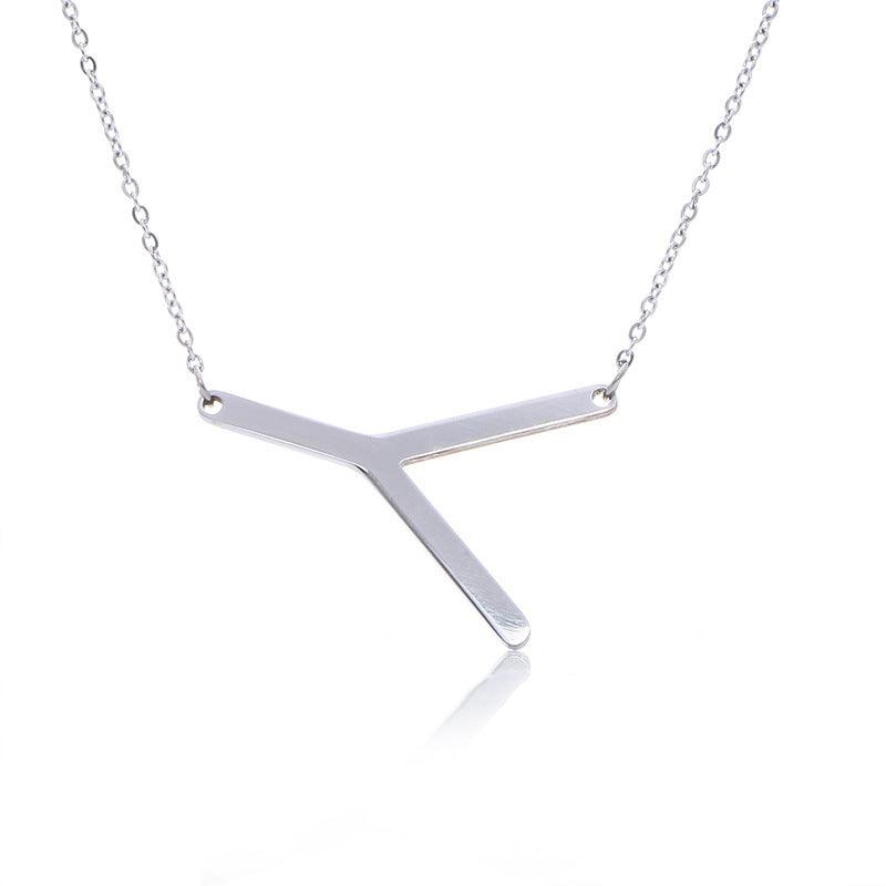 Initial Letter Pendant & Necklace | Gold Plated Silver Y