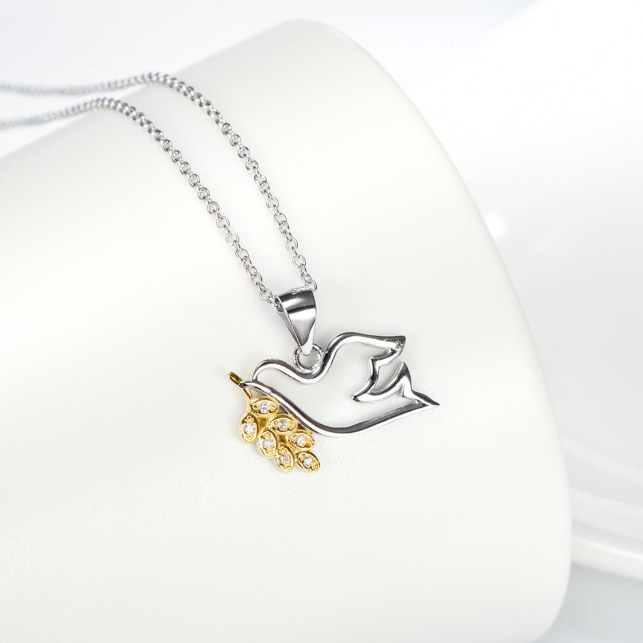 Peace Dove Pendant Gold Plated Necklace