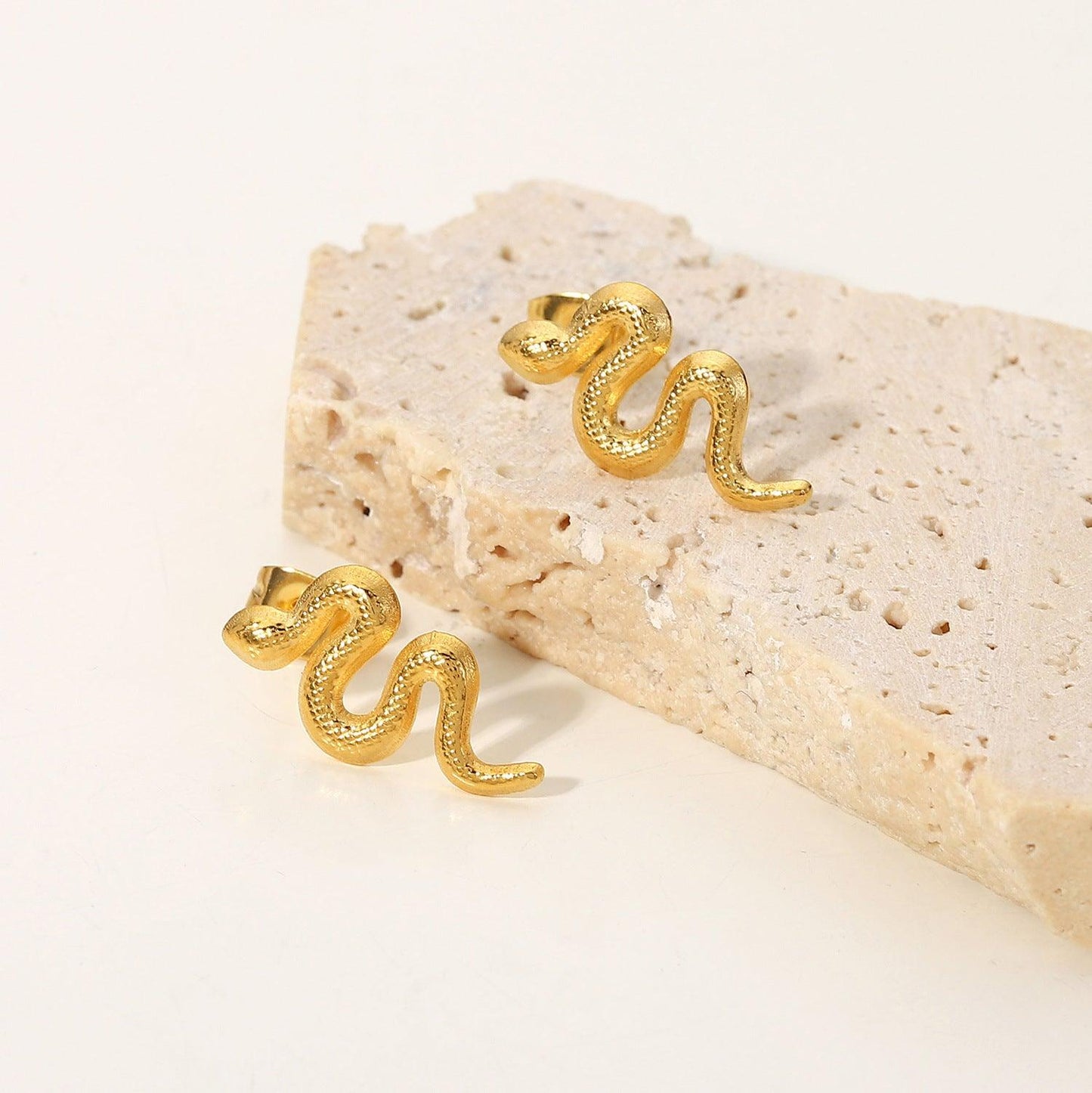 18K Gold Plated Snake Studs | Daily Wear