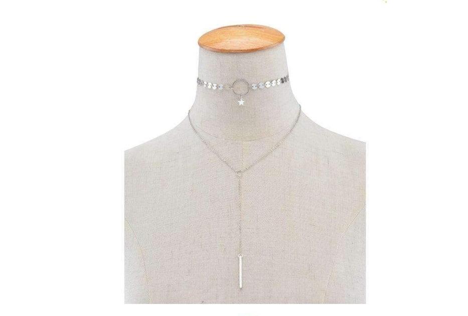 Star Goddess Duo Layering Choker Necklace | Beach Jewelry