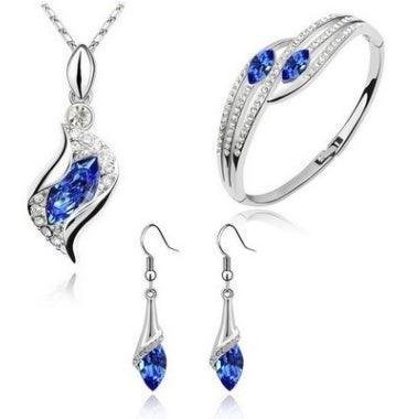 Angel Elf Earrings, Necklace, Bracelet Set Navy Blue