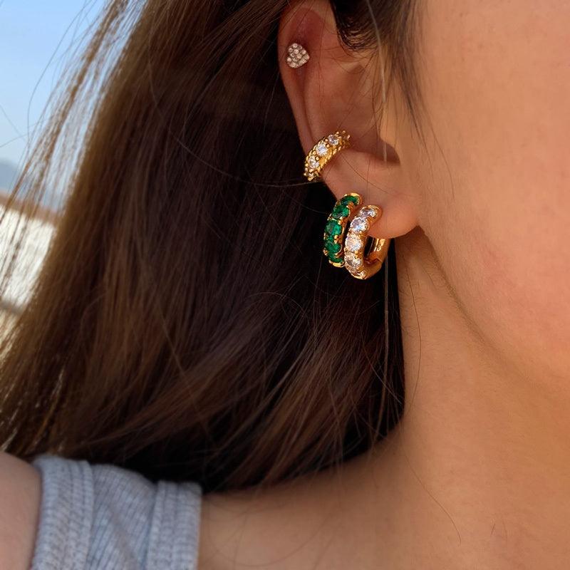 Gold Platted Stone Earrings | Daily Wear