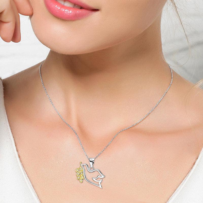Peace Dove Pendant Gold Plated Necklace
