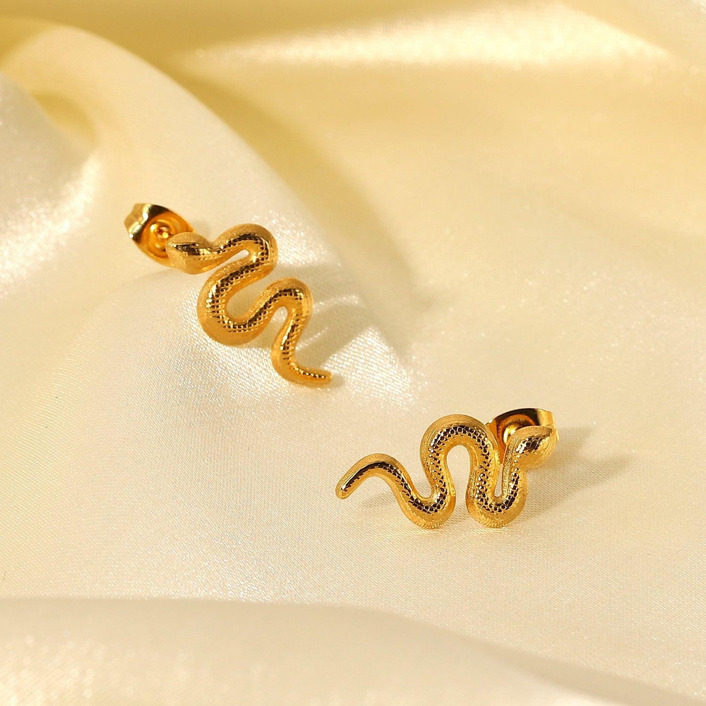 18K Gold Plated Snake Studs | Daily Wear