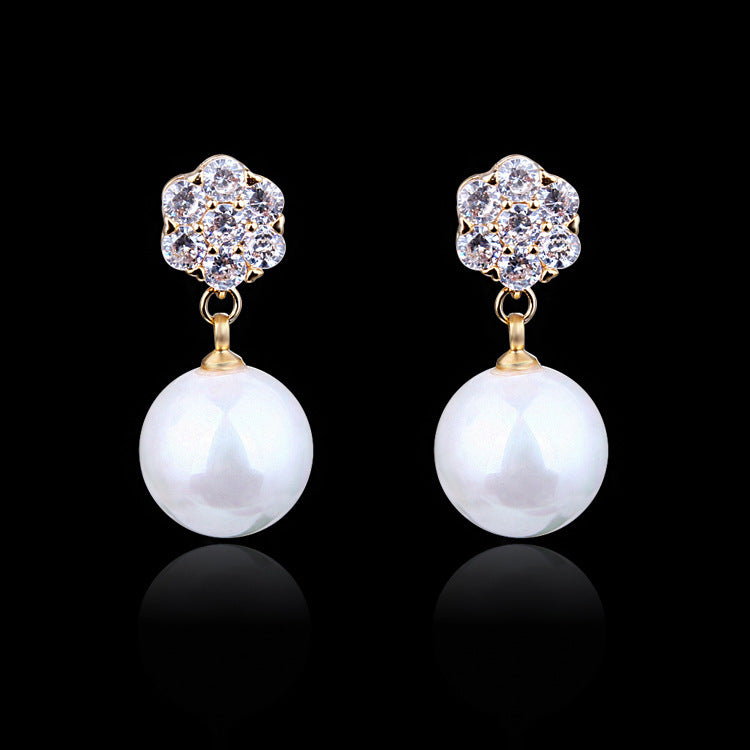 Round Pearl Long Earrings - Daily Wear