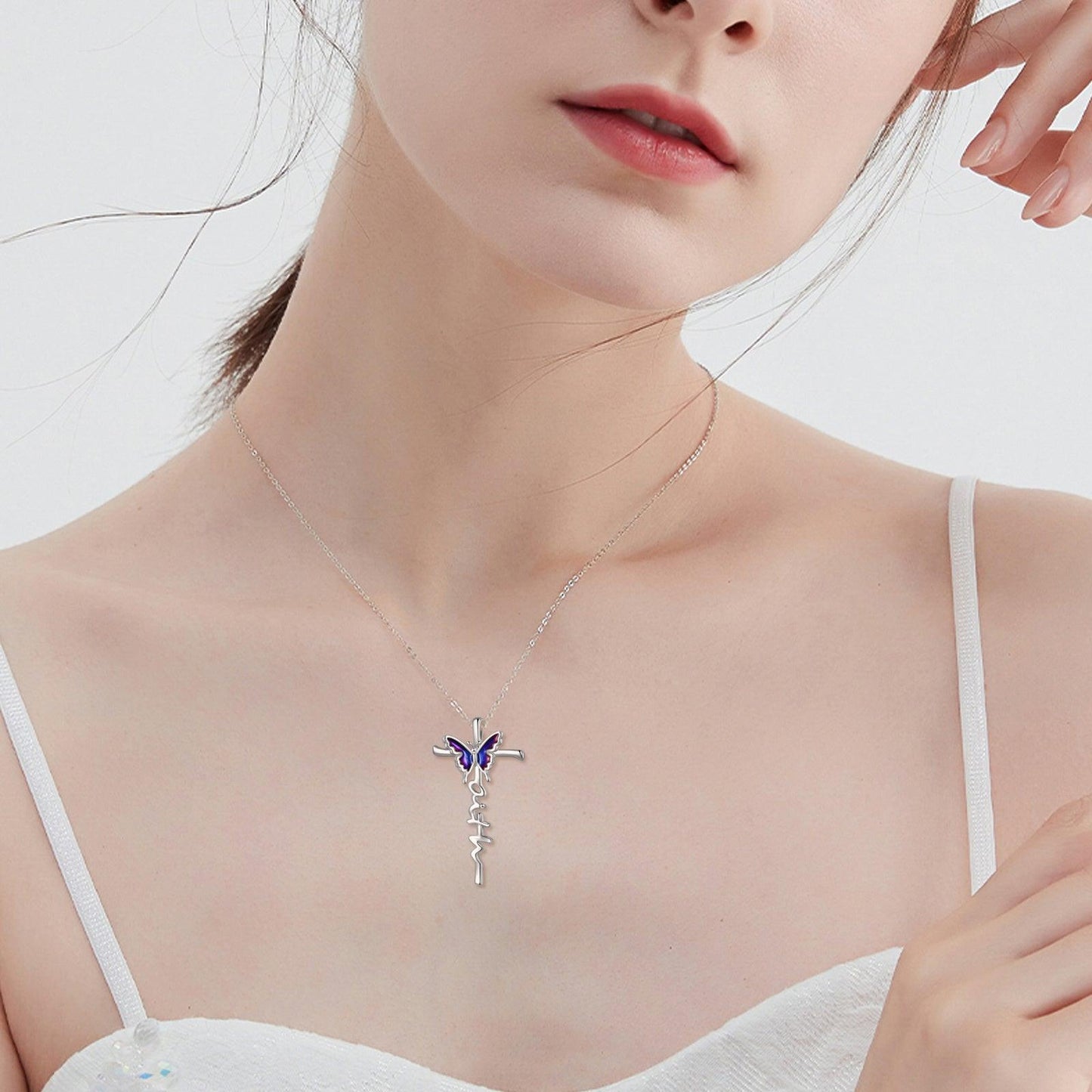 Butterfly Cross Necklace | Daily Wear